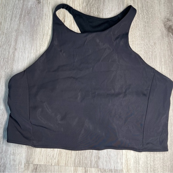 Lululemon Black High-Neck Crop‎ Top - Picture 1 of 6
